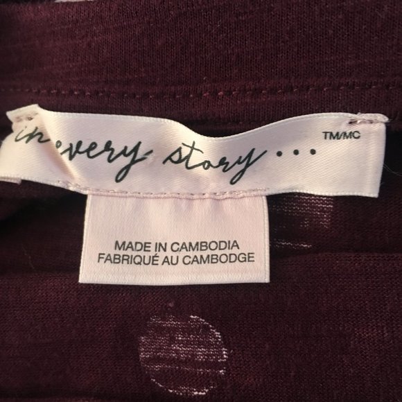 In Every Story T-Shirt Women's Size 5XL Polka Dot Purple Top Cotton Blend - Picture 9 of 11